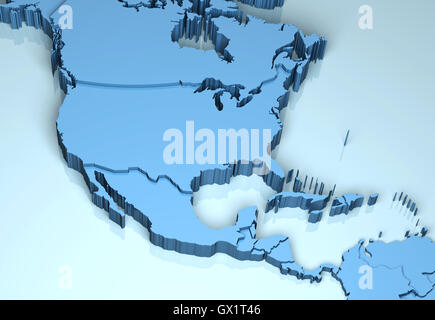 Nord Mittelamerika 3D Stockfoto