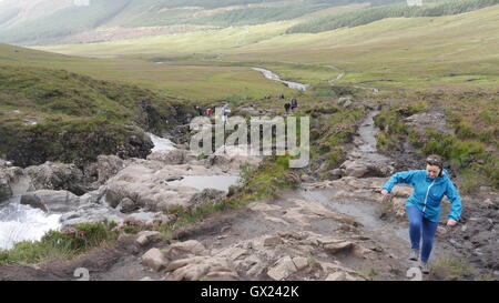 Die Fee-Pools am Fuße des schwarzen Cullins in der Nähe von Glenbrittle Isle Of Skye Schottland Stockfoto