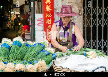 Ein Gemüsemarkt in Chinatown, Bangkok Stockfoto