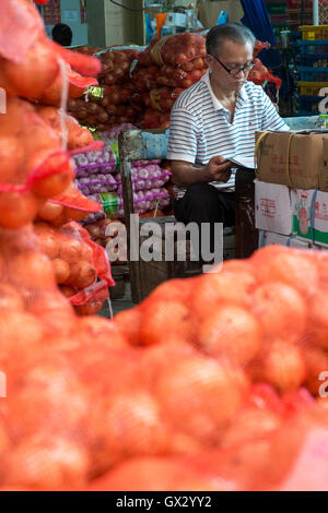 Ein Gemüsemarkt in Chinatown, Bangkok Stockfoto