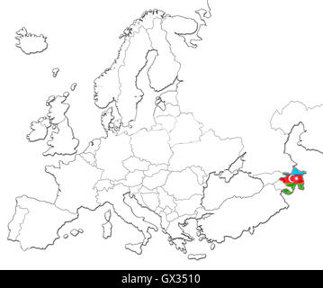 Karte von Aserbaidschan Stockfoto