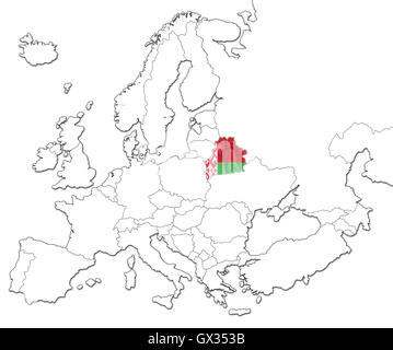Karte von Belarus Stockfoto