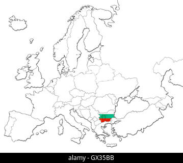 Karte von Bulgarien Stockfoto