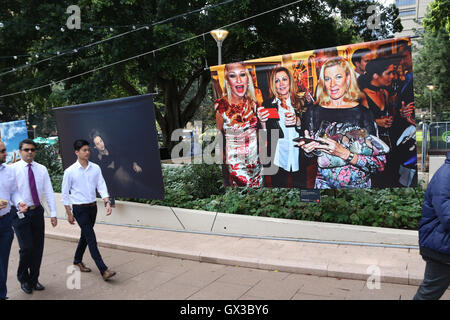 Sydney, Australien. 14. September 2016. Als Teil der City of Sydney "Art & über Sydney" die Einträge der 22 Finalisten des australischen Lebens Fotowettbewerb gesehen werden kann in Hyde Park North Sydney ausgestellt. Bildnachweis: Richard Milnes/Alamy Live-Nachrichten Stockfoto