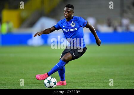 14.09.2016. Stadion Jan Breydel, Brügge, Belgien. Fußball-UEFA Cahmpions League. FC Brügge gegen Leicester City.  Abdoulay Diaby (Brugge) bricht nach vorne Stockfoto