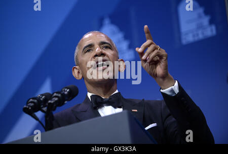 Washington, District Of Columbia, USA. 15. Sep, 2016. US-Präsident Barack Obama spricht bei der 39. Congressional Hispanic Caucus Institut Public Policy Jahreskonferenz und Annual Awards Gala im Walter E. Washington Convention Center, 15. September 2016, in Washington, DC. Bildnachweis: Olivier Douliery/Pool über CNP Credit: Olivier Douliery/CNP/ZUMA Draht/Alamy Live-Nachrichten Stockfoto