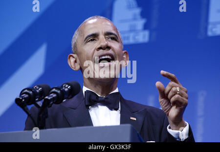 Washington, District Of Columbia, USA. 15. Sep, 2016. US-Präsident Barack Obama spricht bei der 39. Congressional Hispanic Caucus Institut Public Policy Jahreskonferenz und Annual Awards Gala im Walter E. Washington Convention Center, 15. September 2016, in Washington, DC. Bildnachweis: Olivier Douliery/Pool über CNP Credit: Olivier Douliery/CNP/ZUMA Draht/Alamy Live-Nachrichten Stockfoto