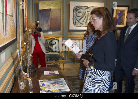 Monte Carlo, Monaco. 14. Sep, 2016. Prinzessin Caroline von Hannover an der Vernissage in der Galerie Adriano Ribolzi Monaco | Verwendung Weltweit/Picture Alliance © Dpa/Alamy Live-Nachrichten Stockfoto