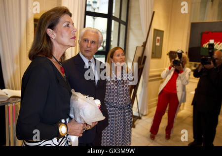 Monte Carlo, Monaco. 14. Sep, 2016. Prinzessin Caroline von Hannover an der Vernissage in der Galerie Adriano Ribolzi Monaco | Verwendung Weltweit/Picture Alliance © Dpa/Alamy Live-Nachrichten Stockfoto