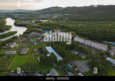 Yelizovo Stadt auf der Halbinsel Kamtschatka. Stockfoto