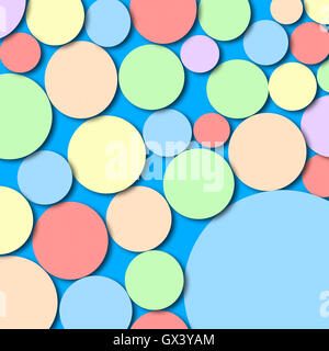 Kreise gemischt Pastell Farben blau Hintergrund Stockfoto
