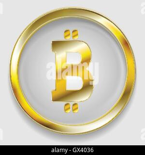 Krypto Währung, golden Icon Bitcoin-Design. Internet virtuelles Geld Bitcoin symbol Stock Vektor