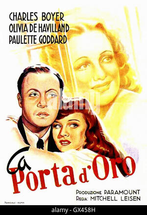 Charles Boyer, Olivia de Havilland, Paulette Goddard - HOLD BACK THE DAWN - 1941. Unter der Regie von Mitchell Leisen - spanische Filmplakat Stockfoto
