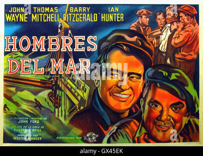 John Wayne, Thomas Mitchell, Ian Hunte - THE LONG VOYAGE HOME - 1940. -Regie: John Ford - spanische Filmplakat Stockfoto