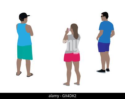 Farbenfrohe Silhouetten von Menschen-Vektor-Illustration. Stock Vektor