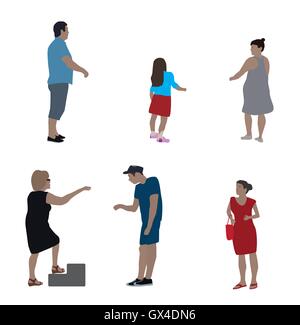 Farbenfrohe Silhouetten von Menschen-Vektor-Illustration. Stock Vektor
