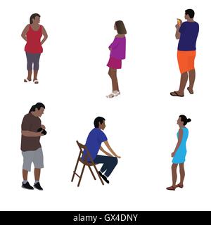 Farbenfrohe Silhouetten von Menschen-Vektor-Illustration. Stock Vektor
