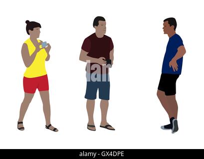 Farbenfrohe Silhouetten von Menschen-Vektor-Illustration. Stock Vektor