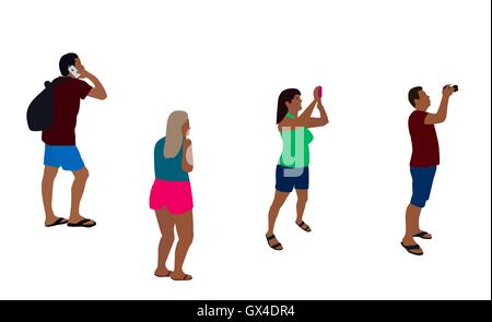 Farbenfrohe Silhouetten von Menschen-Vektor-Illustration. Stock Vektor