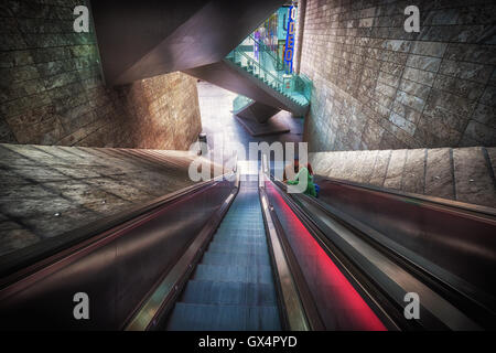 Rolltreppe zu Liverpool ein Odeon Stockfoto