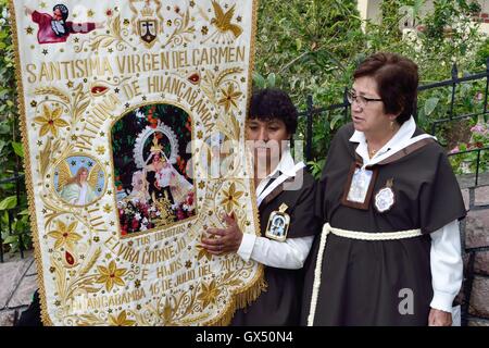 Teufel - Prozession - Fiestas De La Virgen del Carmen in HUANCABAMBA... Abteilung von Piura. Peru Stockfoto