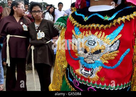 Teufel - Prozession - Fiestas De La Virgen del Carmen in HUANCABAMBA... Abteilung von Piura. Peru Stockfoto