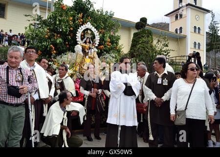 Teufel - Prozession - Fiestas De La Virgen del Carmen in HUANCABAMBA... Abteilung von Piura. Peru Stockfoto