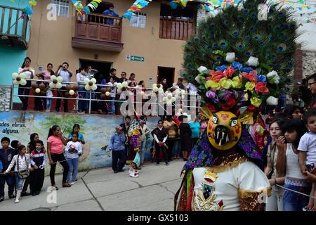 Teufel - Prozession - Fiestas De La Virgen del Carmen in HUANCABAMBA... Abteilung von Piura. Peru Stockfoto