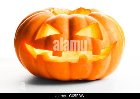 Halloween-Kürbis isoliert auf weißem Hintergrund Stockfoto