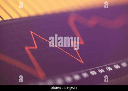Finanzielle Diagramm auf LCD-Bildschirm. Stockfoto
