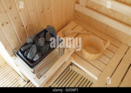 Innenarchitektur, Sauna Zimmer in Luxus-Haus Stockfoto