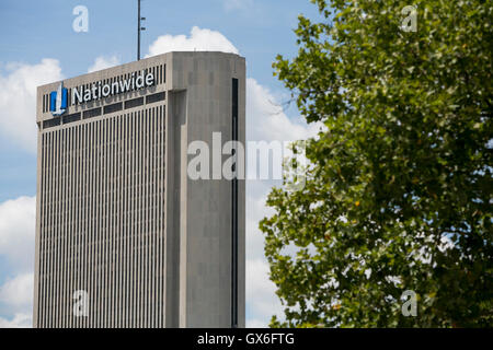 Ein Logo Zeichen außerhalb der Hauptsitz der Nationwide Mutual Insurance Company in Columbus, Ohio am 23. Juli 2016. Stockfoto