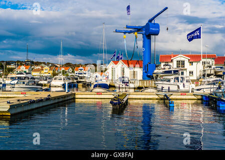 Marstrand, Schweden - 8. September 2016: Ökologische Dokumentarfilm über das Gebiet rund um die Werft Ringens Varv mit ihren bl Stockfoto