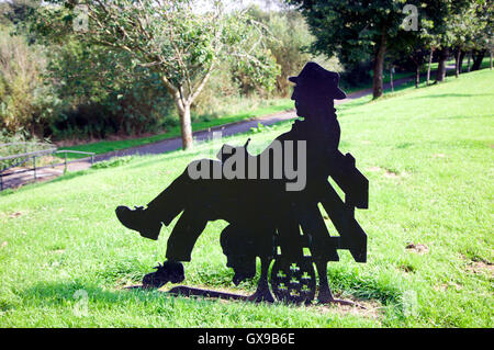 Patrick Kavanagh Metallskulptur, Carrickmacross Stockfoto