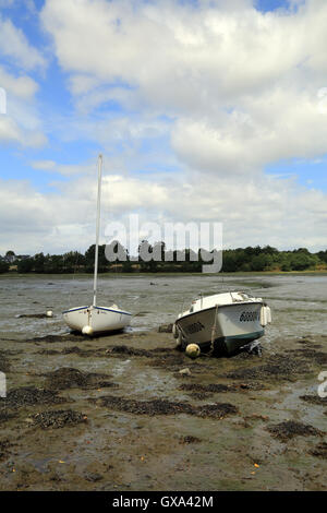 Ebbe am Fluss la Marle aus Ile de Conleau, Vannes, Morbihan, Bretagne, Frankreich Stockfoto