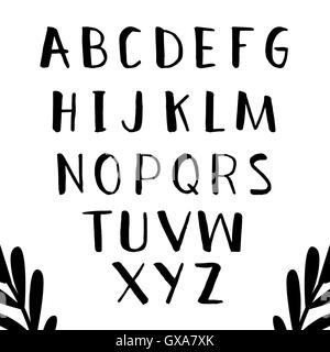 Handgezeichnete Alphabet set mit niedlichen Briefe. Originalschrift. Gebürstete Vektor-Schriftzug. ABC Buchstaben geschrieben mit Pinsel Stift gemalt. Stock Vektor