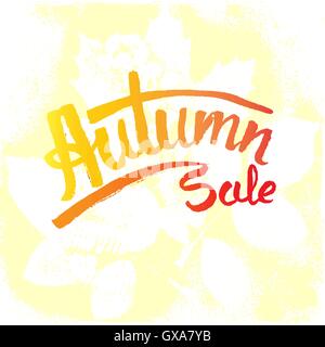 Herbst-Werbeplakat für den Verkauf in der hand Schriftzug einzigartigen Stil. Stock Vektor
