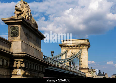 Kettenbrücke Széchenyi Lánchíd Budapest. Stockfoto