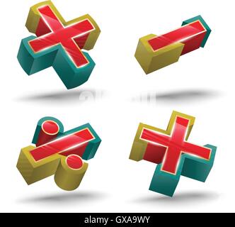 Vektor berechnen Symbol Symbol 3D-Stil. Vektor-illustration Stock Vektor