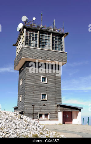 Antenne Radio und Rezeption und Wetterstation des Mont Ventoux Stockfoto