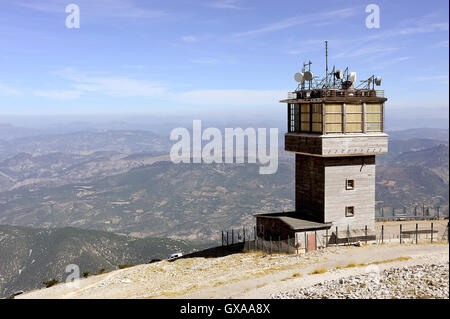 Antenne Radio und Rezeption und Wetterstation des Mont Ventoux Stockfoto