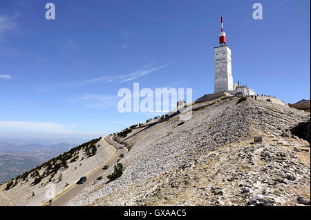 Antenne Radio und Rezeption und Wetterstation des Mont Ventoux Stockfoto