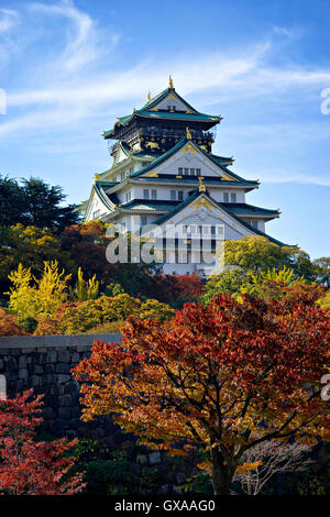 Japan, Honshu-Insel, Kansai, Osaka, Osaka Castle. Stockfoto