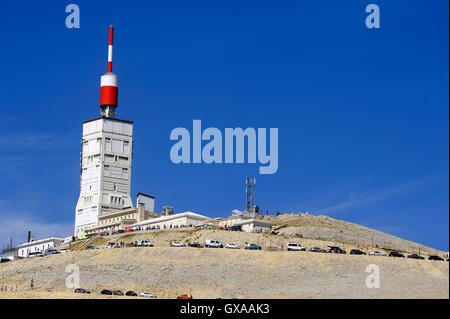 Antenne Radio und Rezeption und Wetterstation des Mont Ventoux Stockfoto