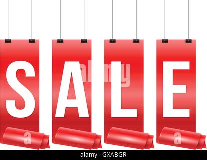 Rote Schleife mit Verkauf für Promotion-Bonus. Vektor-Illustration. Stock Vektor