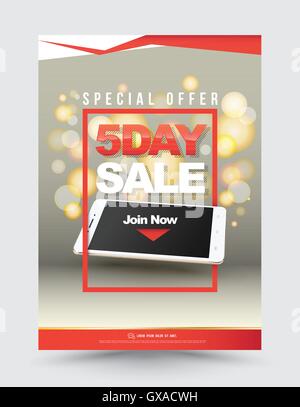 5. Tag Verkaufsposter. Verkauf und Werbung Vorlage Rabatte. Vektor-Illustration. Verkauf-Banner. Verkauf Rabatt Sonderangebot. Pro Stock Vektor