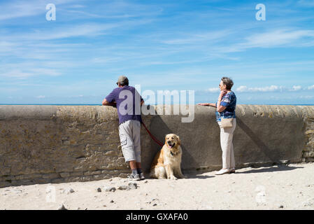 Strand in der Nähe von Phare des Baleines Leuchtturm, Ile de Ré, Frankreich, EU, Europa Stockfoto