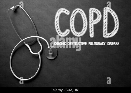 COPD-Konzept auf Tafel. 3D Illustration. Stockfoto