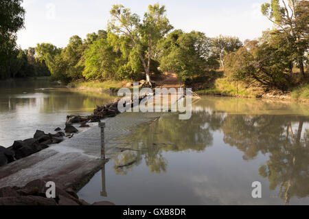 Cahills Übergang über den East Alligator River zwischen Kakadu National Park und Arnhemland, Northern Territory, Australien. Stockfoto