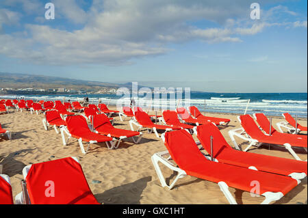 Strand von Playa del Ingles. Maspalomas. Gran Canaria Stockfoto